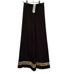 Danzcue Praise Dance Palazzo Wide Leg Girl's Youth Pants Black Gold Size L-XL #H